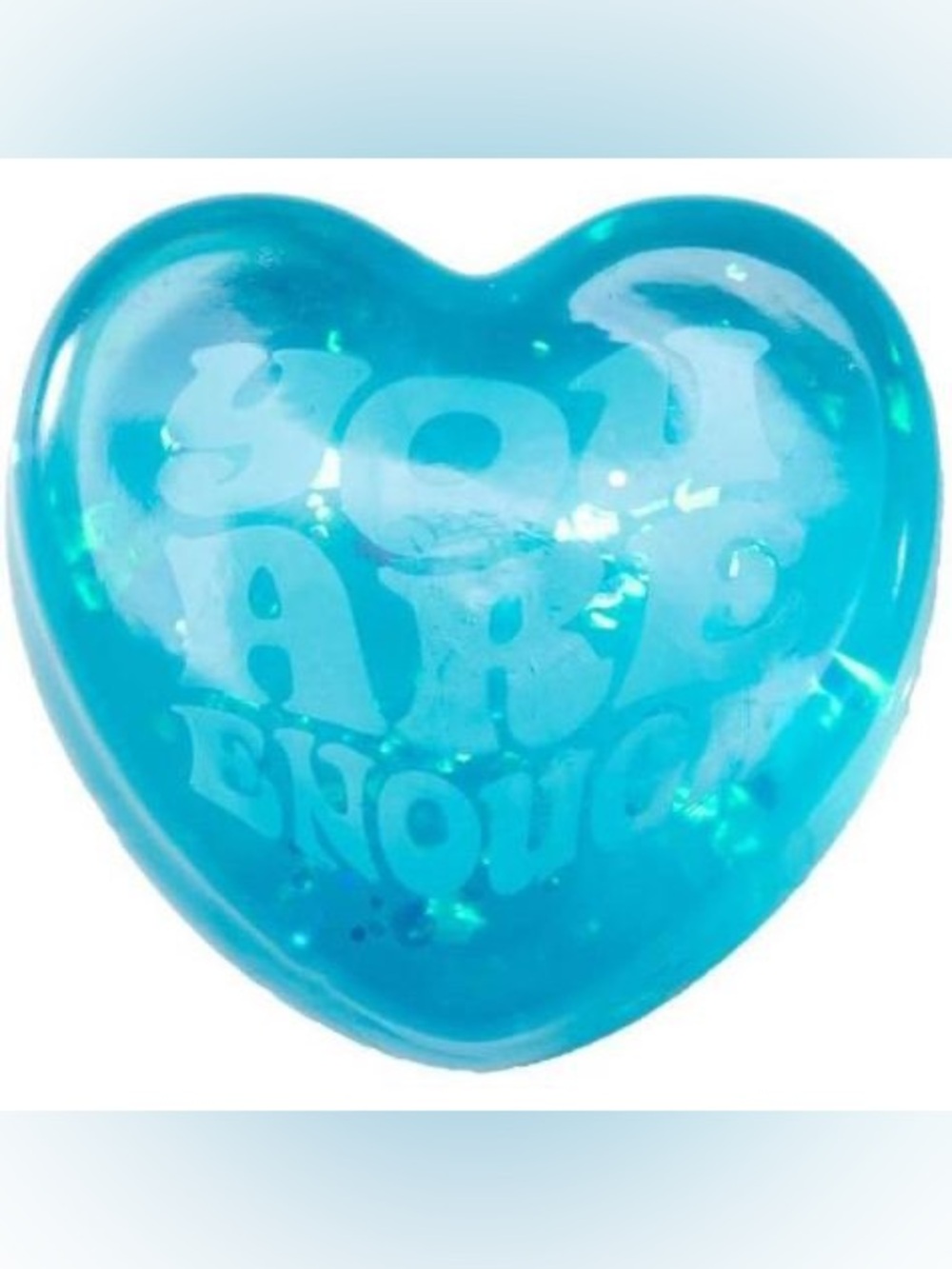NeeDoh BLUE Peace Heart Squishy Glitter Good Vibes Only